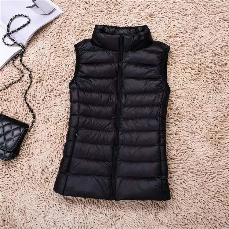 

Lightweight Faionable Women's down Vest Spring Autumn Winter Casual Wear-In-Out Sle ort Length Polyester Fiber