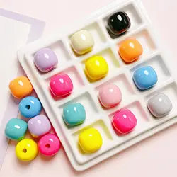 10pcs/lot Newest Bright Solid Colors Acrylic Geometry Barrel Jewelry Beads Bracelet Necklace Earring Beading Spacers