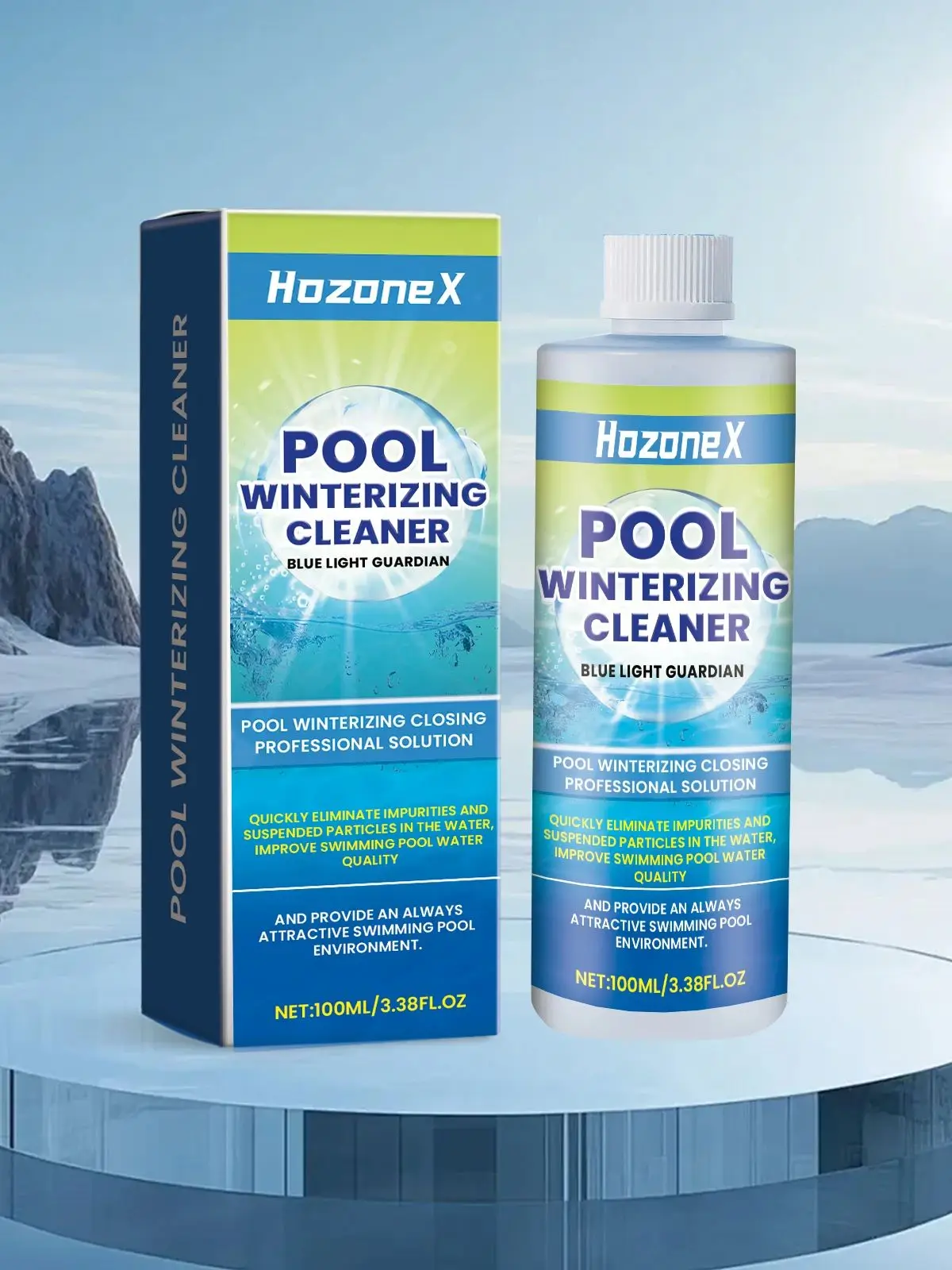 Nettoyant pour piscine hivernale, améliore la clarté de l'eau, prévient la turbidité, fraîcheur durable, floculant à action rapide, éliminateur d'odeurs