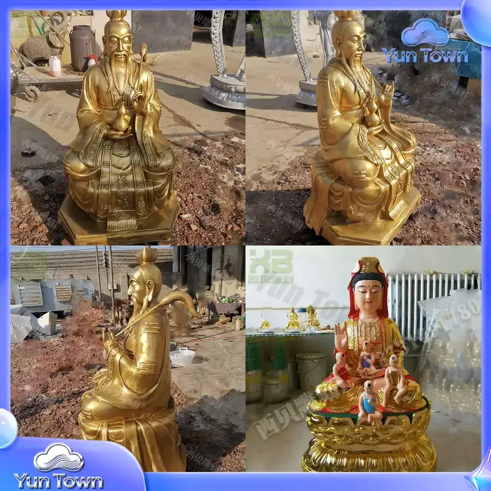Copper Three Clear Daoist Taishang Laojun Statue Supply Various Bronze Buddha Statue Figure Ornaments Zhenwu Emperor Laojun