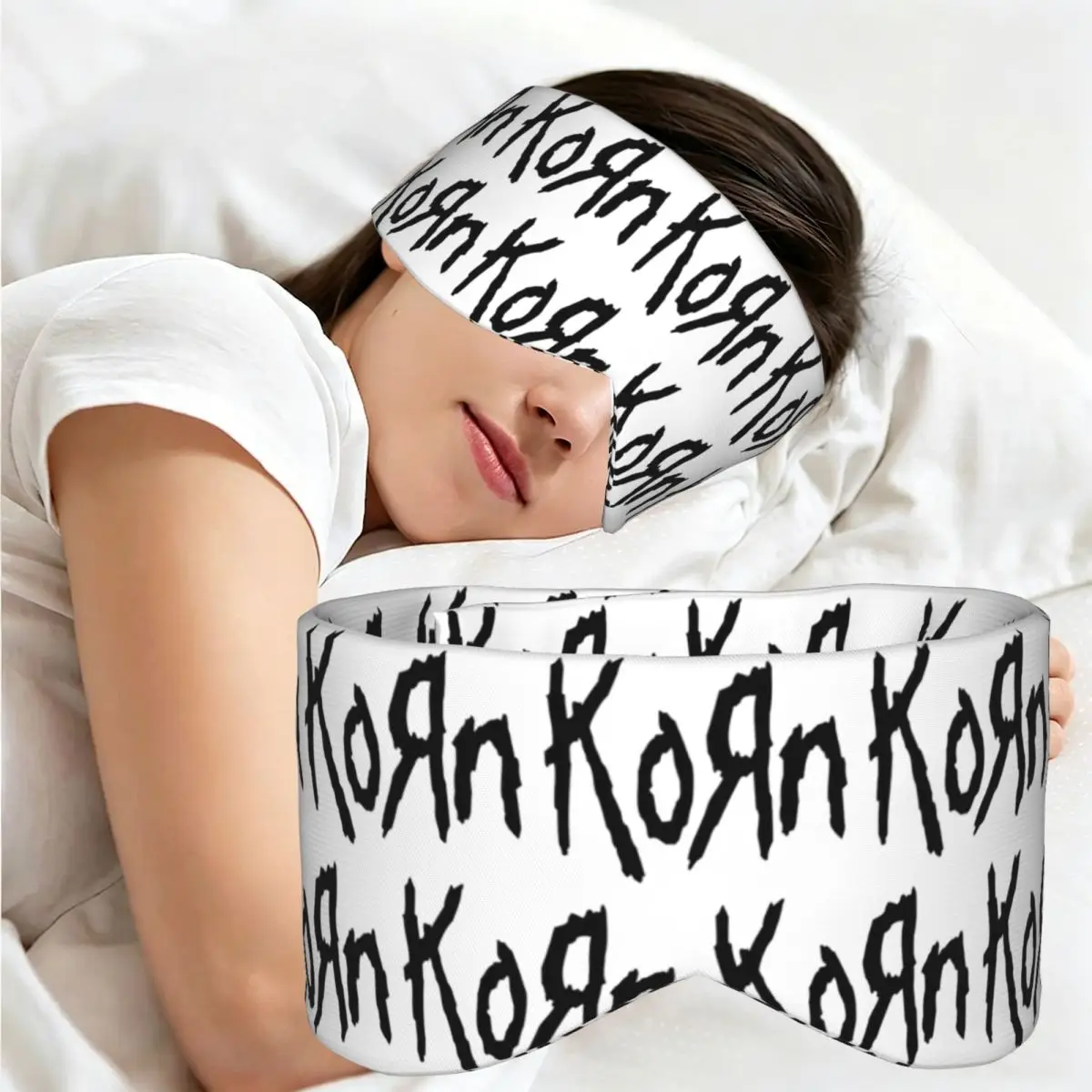 Korn Band Rock Metal Music sleep mask Light Blocking Portable Eye Cover for Girls Boys Travel Party Gift Eyeshade eyepatch