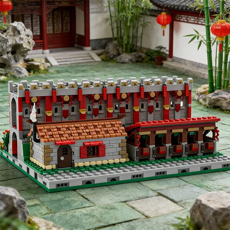 940-teiliges City Street Red Faction Cottage MOC Anpassbares Modulares Baustein-Set Beliebtes Kinder-Design DIY Spielzeug Weihnachtsgeschenk