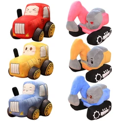 Simulatie Tractor & Graafmachine Knuffels Kawaii Auto Poppen Gevuld Zachte Voertuig Kussen Creatieve Kerst Verjaardagscadeau Voor Kids