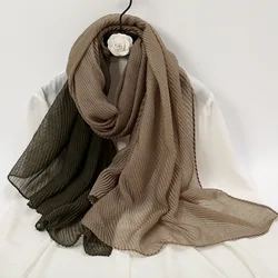 New Gradual Change Matching Cotton Linen Scarf Women's Fashion Warm Versatile Windproof Scarf Crinkle Hijabs for Women Scarves