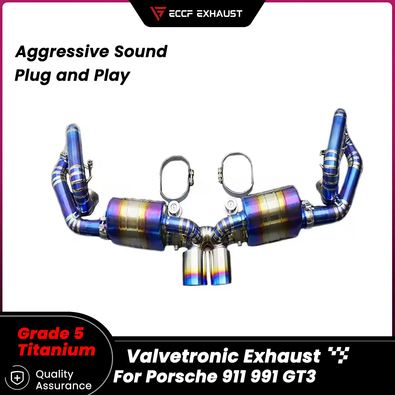 

Pneumatic Valve TItanium Sporty Catback Exhaust for Porsche 911 991 GT3 Freely Adjustable Sound Control