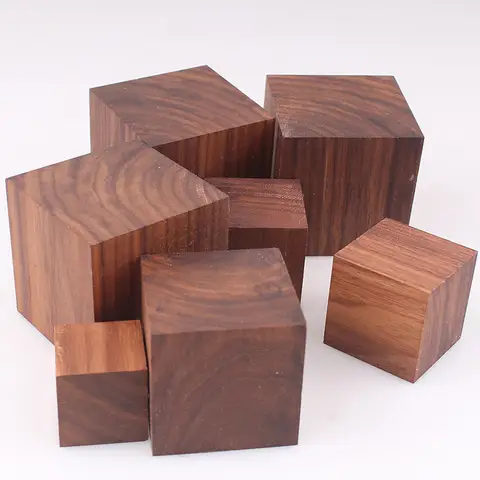 Square Natural Black Walnut Wood Blocks Side Length 30mm to 100mm DIY Furniture Woodworking DIY Materials for Handcrafting