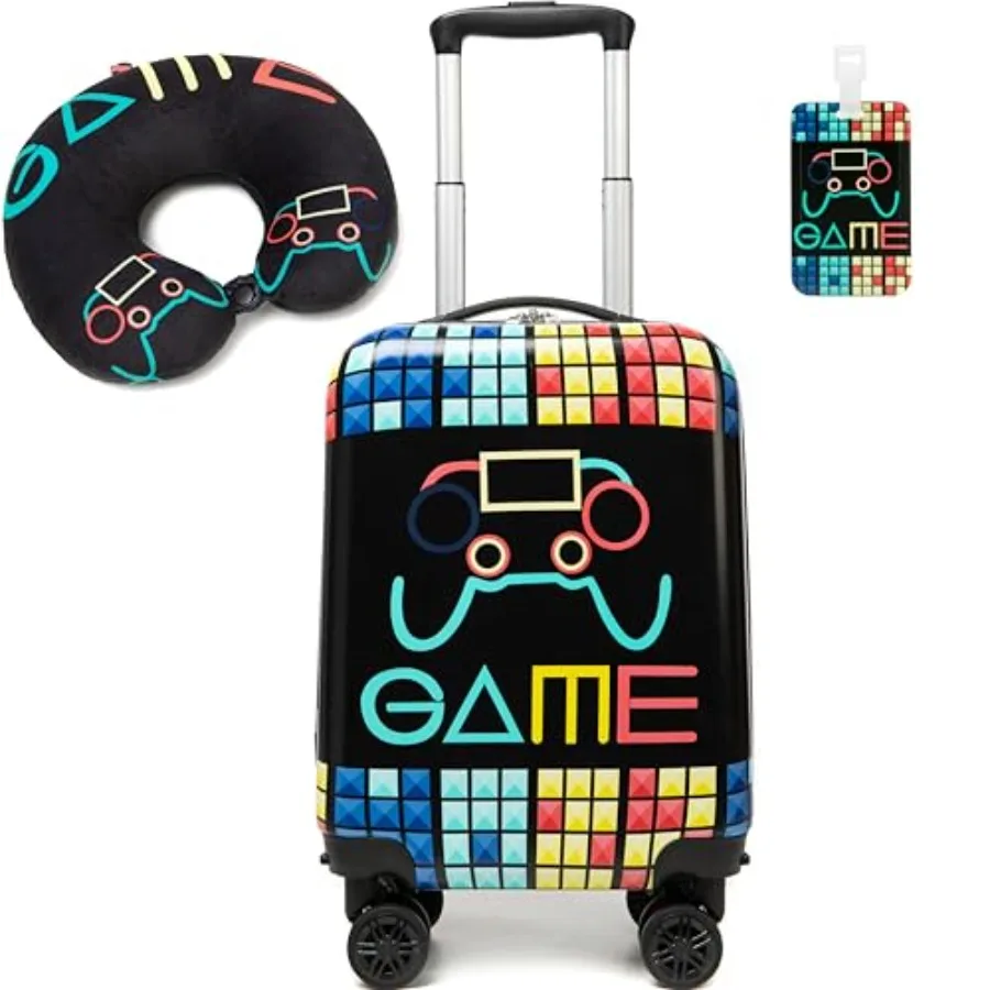 

Kid's Luggage Set 2 Pcs Suitcase Set 16'' Hardside Luggage with Spinner Wheels Girls Boys Carry on Luggage Travel Rolling Lugga
