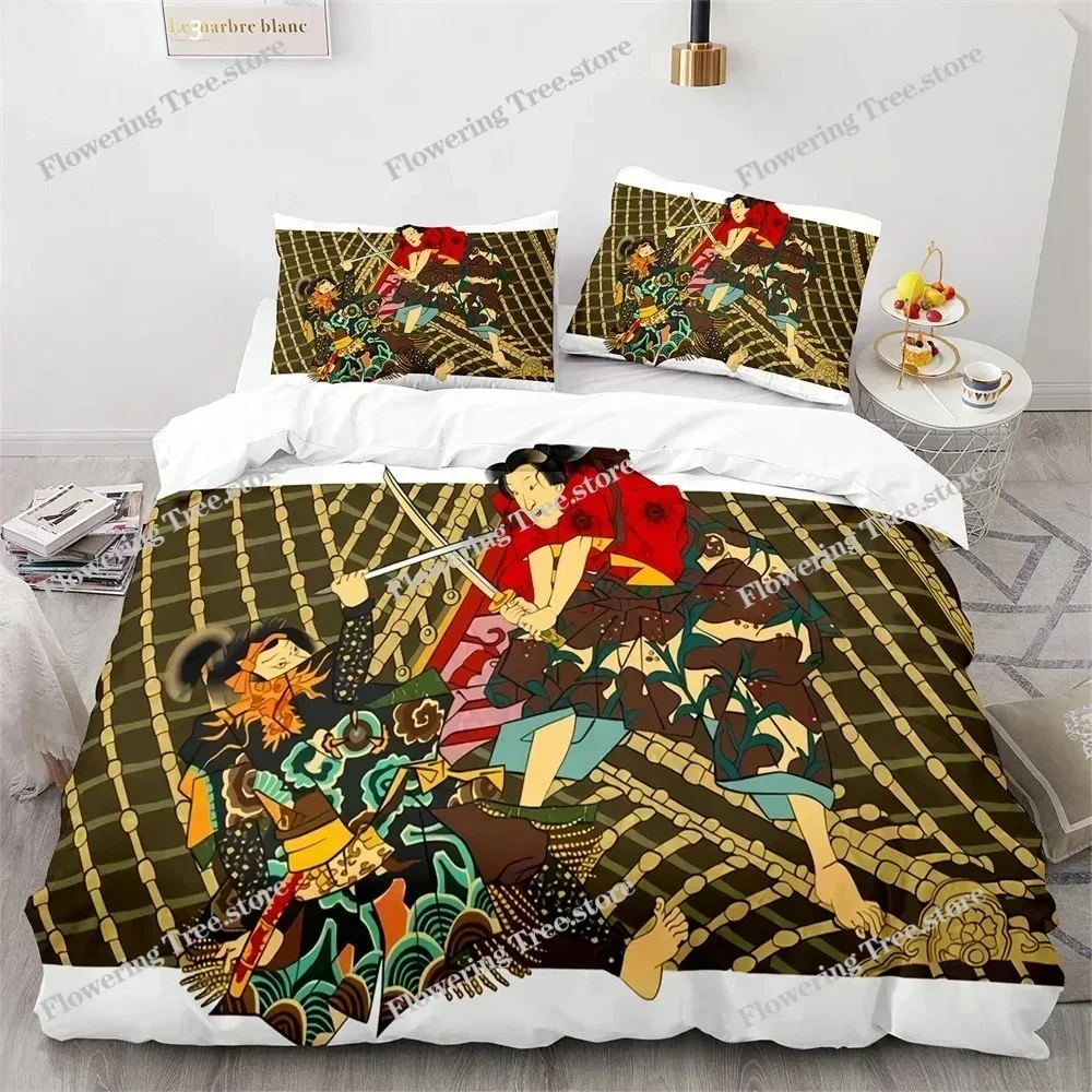 

Ukiyo-eduvet Cover Set Japanese Style King Queen Size For Kids Boys Girls Bedding Set Polyester Comforter Cover With Pillowcase0