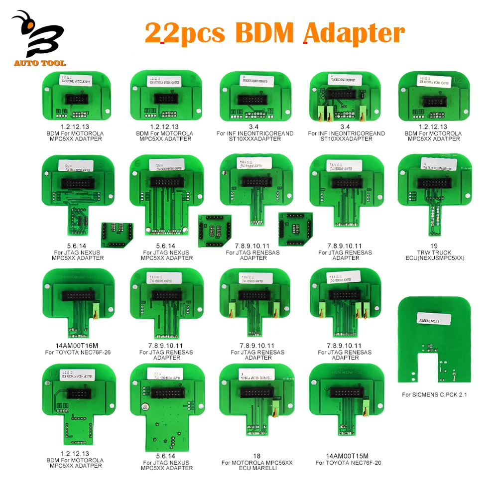 22pcs BDM Adapters Full Set BDM Frame for K-TAG K-ESS FGTECH BDM100 Probe Adapter LED ECU RAMP Chip Tuning Tool