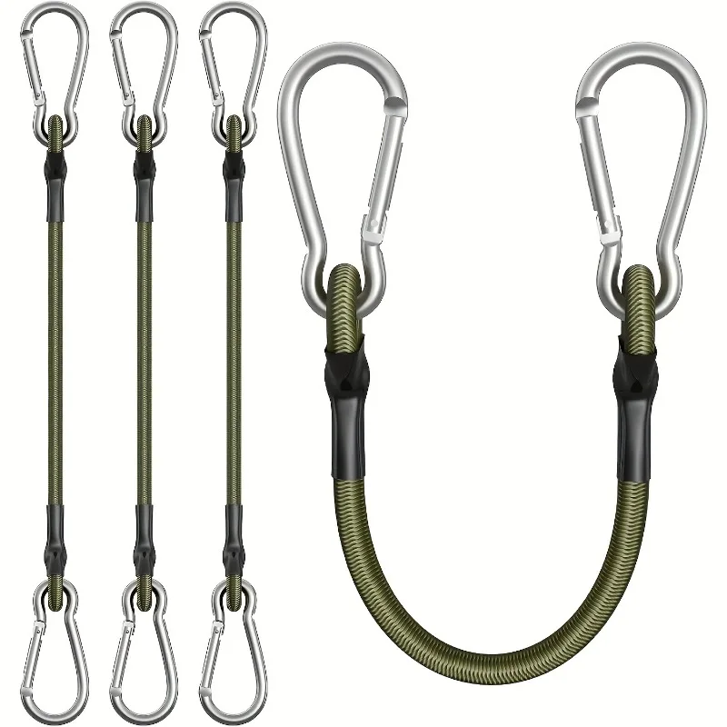 Outdoor Heavy Duty Bungee Cord Elastic Tie Strap String Carabiner Hooks Kayak Cycling Luggage Packing Ropes Camping Accessories