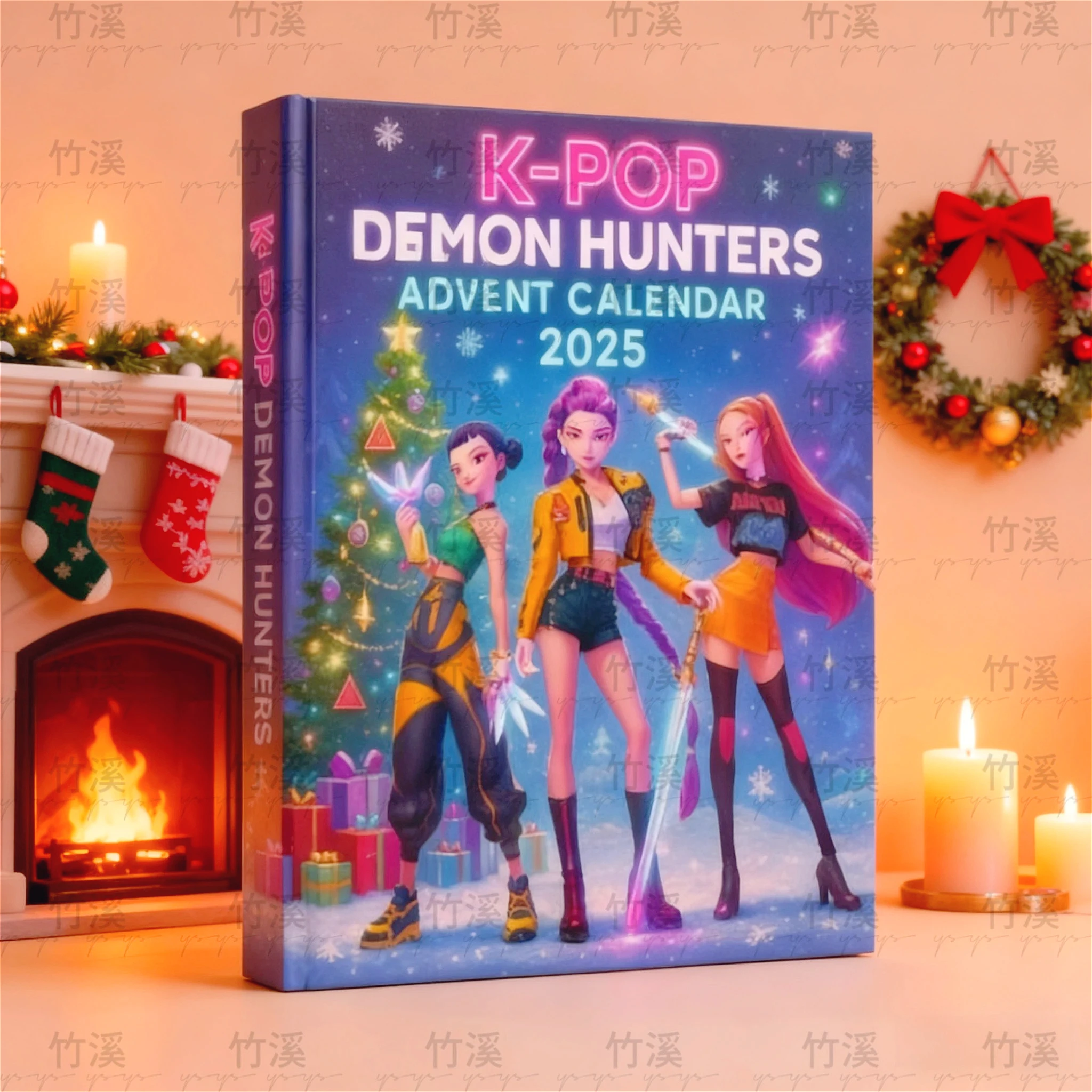 مجموعة ألعاب صندوق أعمى بتقويم القدوم من Kpop Demon Hunters - Huntrix، Rumi، Zoey، SAJA، Derpy Tiger هدية عيد الميلاد للعام الجديد