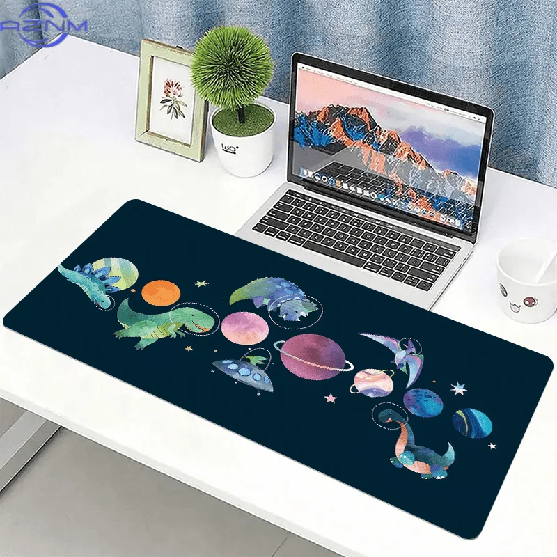 1pc a Mouse Pad Featuring a Planetary UFO Design, Measuring  cm. It Is a Non-Slip Extended Table Mat with a Cute Dinosaur Patter