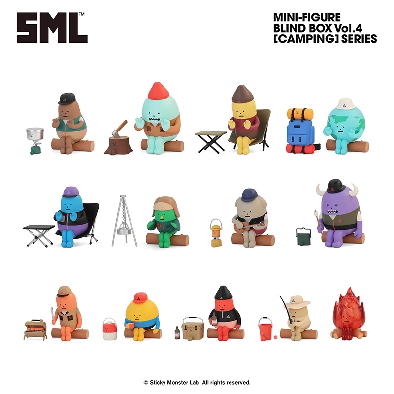 

SML Camping Series Blind Box Figure Toy Go Camp Mon Doll Sticky Monster Lab Creative Funny Toy Designer Hot Art Decoration