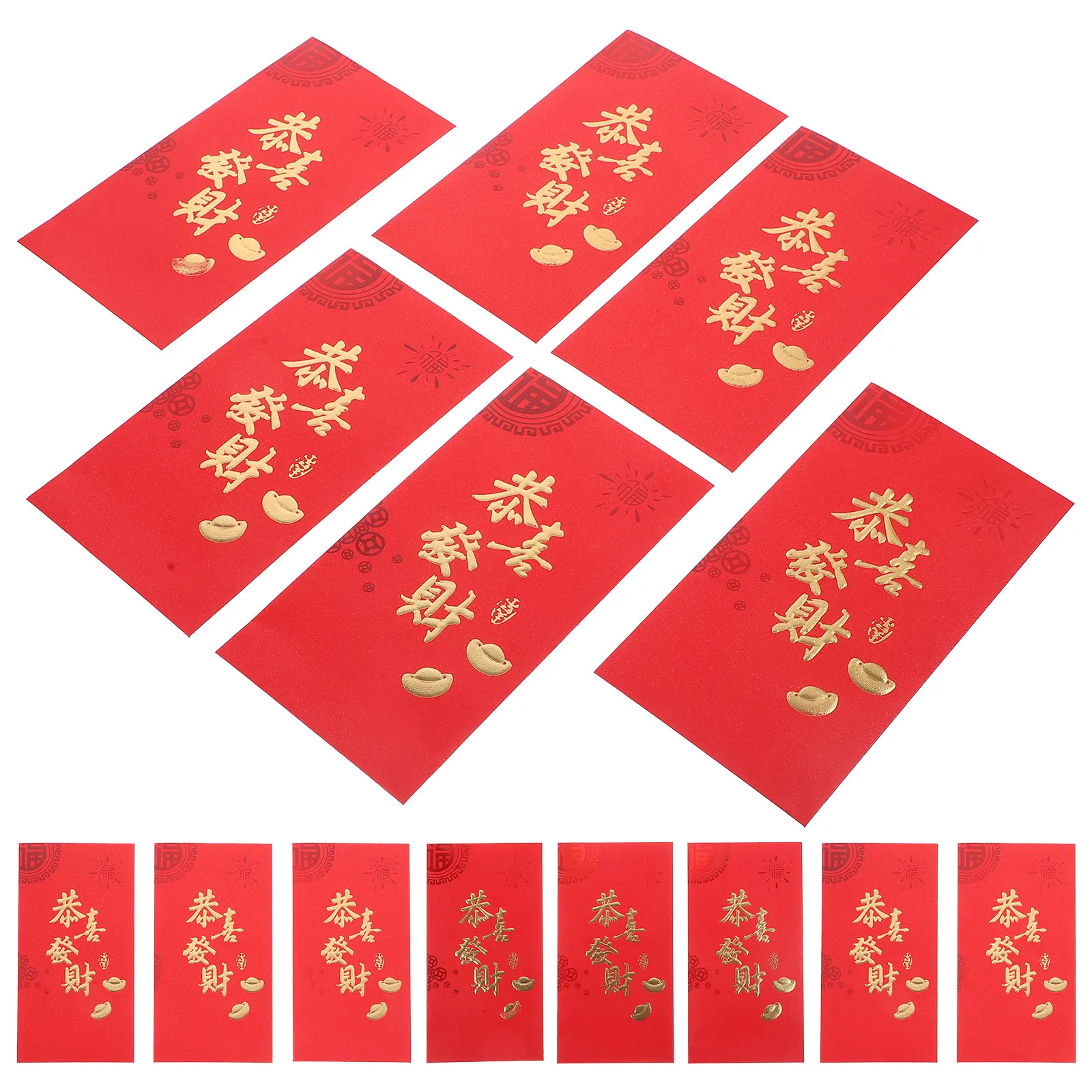 

6Pcs Premium Paper Red Envelopes Dragon Year 2024 Chinese New Year Money Packets Creative Festive Blessing Design Spring