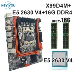 KEYIYOU X99D4M LGA 2011-3 Kit scheda madre Xeon E5 2630 V4 CPU e 16G DDR4 ECC REG Memory Up 128G RAM SATA3.0 * 4 USB 3.0*4