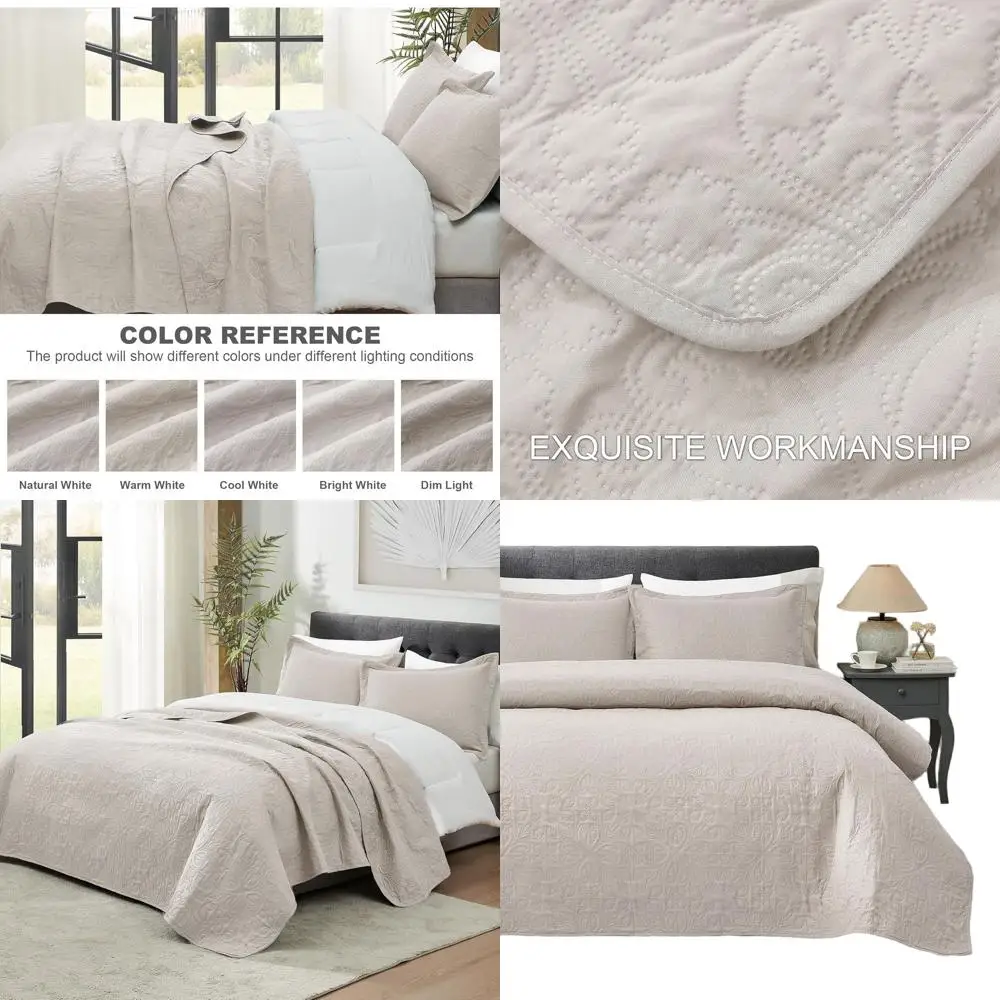 

Кремовое одеяло California King Size — легкий ультразвуковой летний набор покрытий с двумя подушками