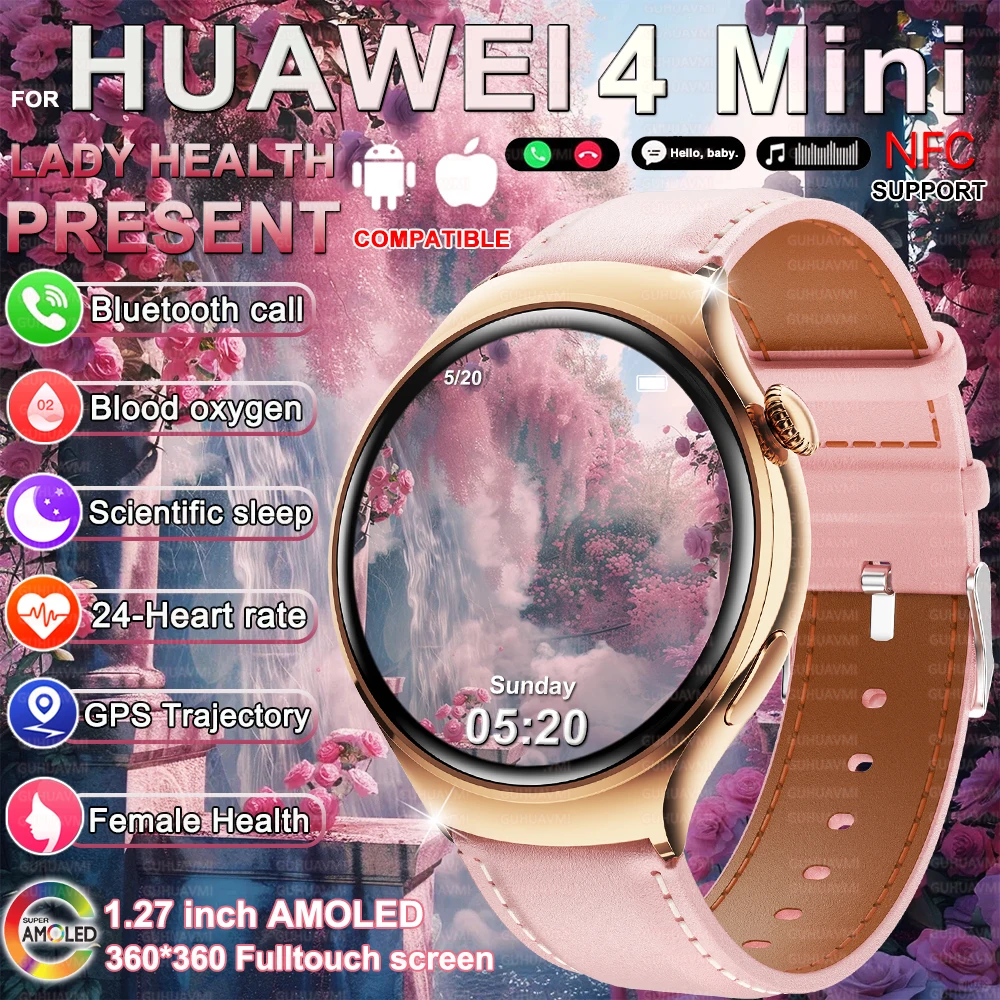 

Новинка 2025 года для HUAWEI 1,27 дюйма AMOLED Смарт-часы для женщин с пульсометром и менструальным отслеживанием сна NFC Bluetooth Вызов ПОДАРОК Женские часы