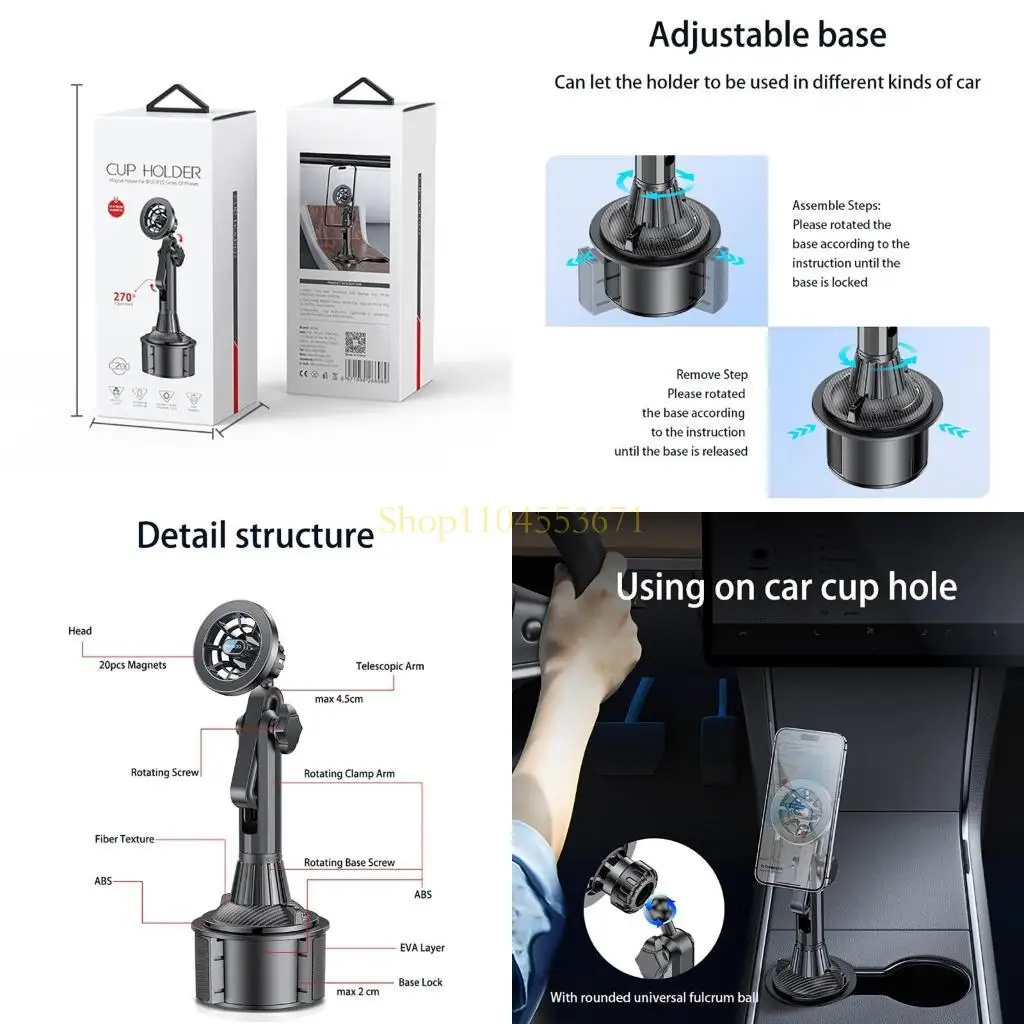 

Бестселлер Universal Car Mount Holder Cup Halfer Chane Mount Song Griping Phone Stand Легко в использовании крепления