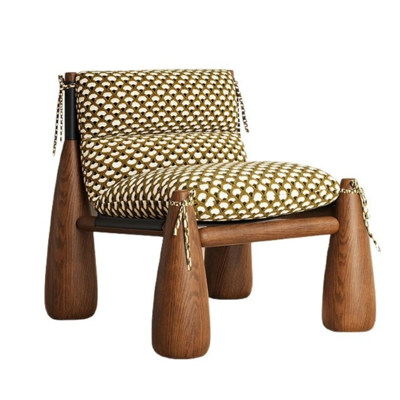 

American leisure chair retro baseball chair solid wood creative British cafe B & B room tea space recliner designer