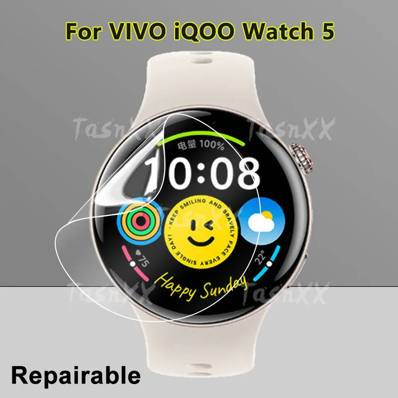 

Ультра прозрачная тонкая защитная пленка для экрана для VIVO iQOO Watch 5 3, мягкая ремонтная гидрогелевая пленка из ТПУ с защитой от царапин - не закаленное стекло