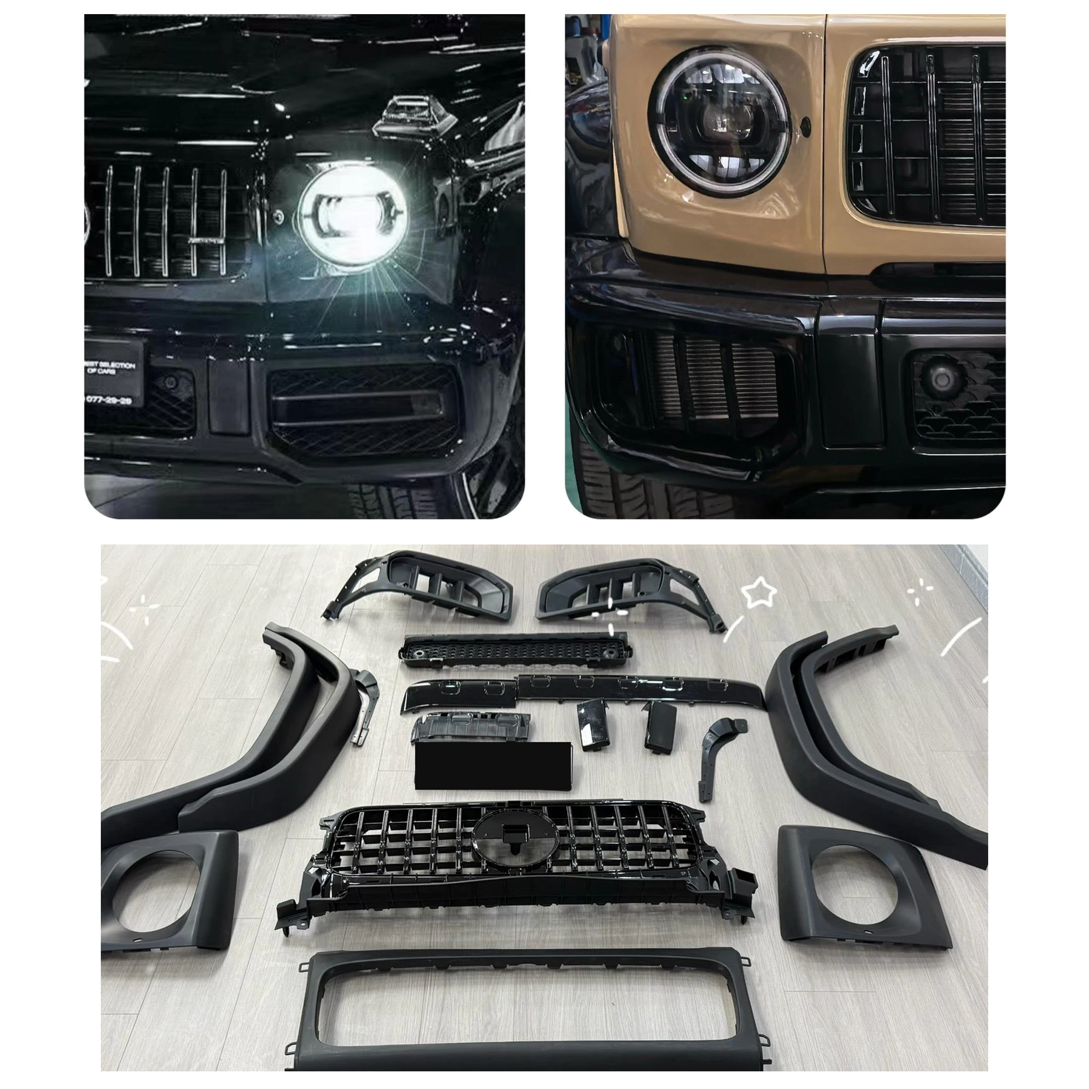

Комплект обвеса в стиле G-Wagon 2025 для Mercedes G-класса W463A W464 W465 (G500, G63, G350), бампер G63 2025, детали кузова