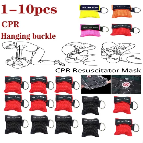 1 Uds ~ 10 Uds herramientas de cuidado de la salud llavero máscara de protección facial profesional CPR resucitador de emergencia para primeros auxilios y rescate al aire libre