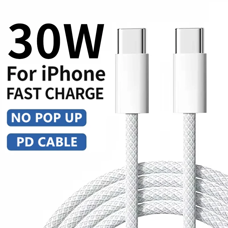 

CAFELE 30w USB Type C Cable for iPhone 15 Plus Pro Max Ipad Mac Original Quality Braid Charger Fast Charging Data Cord