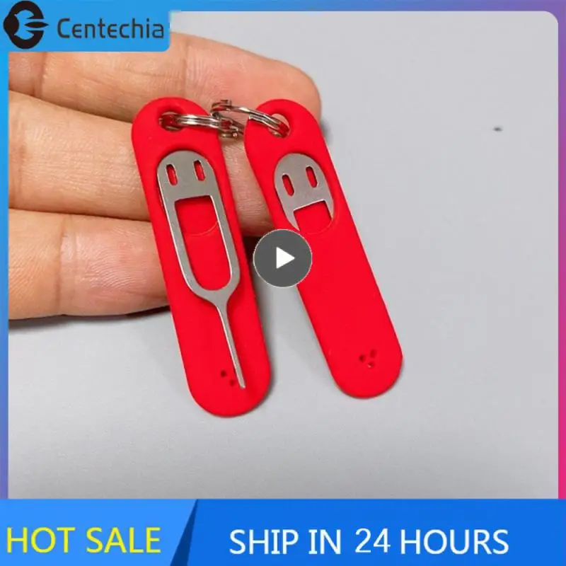 Anti-Lost Sim Card Eject Pin Needle with Storage Case For Universal Mobile Phone Ejector Pin SIM Card Tray Opener Keyring