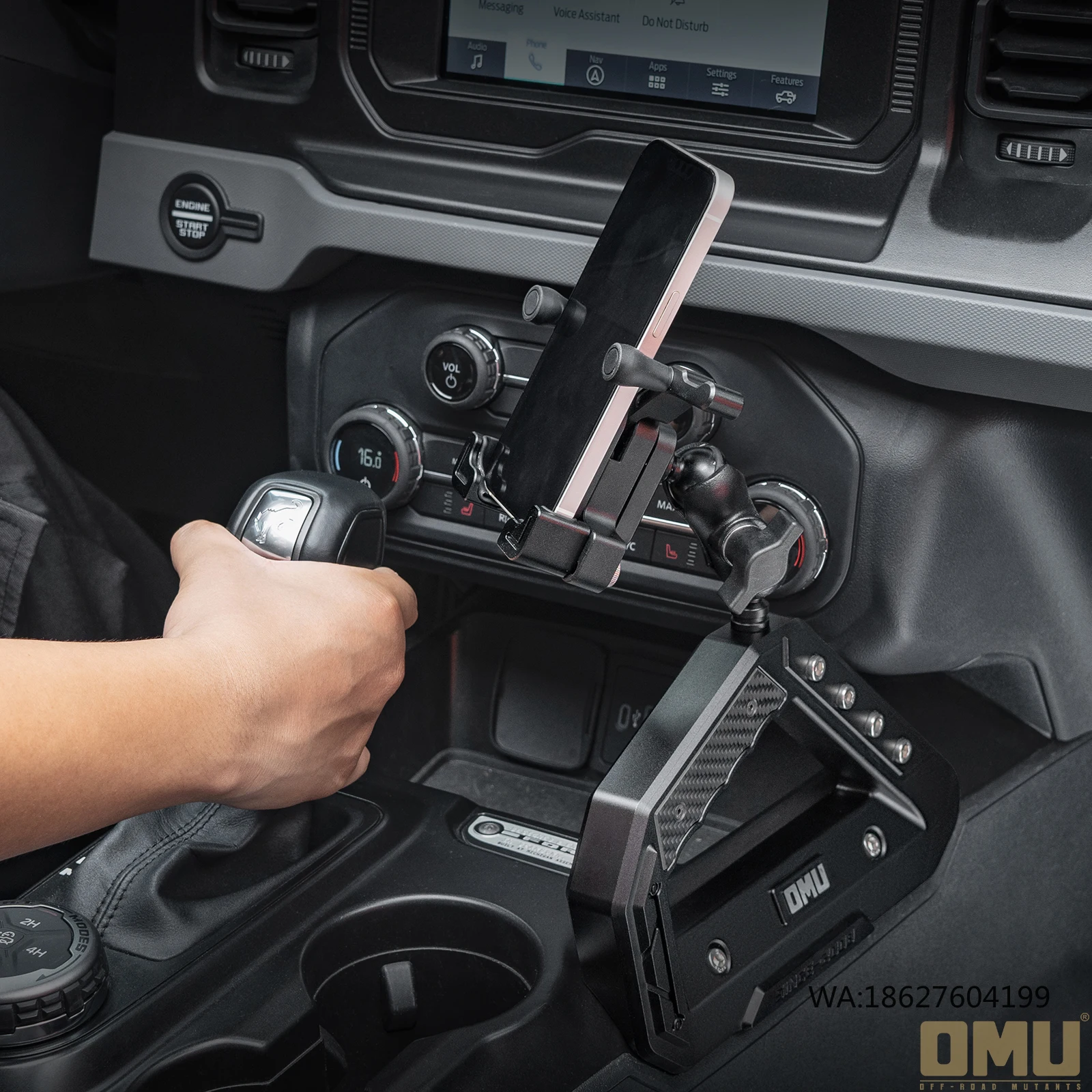 

Maiker OMU Aluminum Vehicle Interior Accessories Center Control Armrest and Console Handle for Phone Holder Model