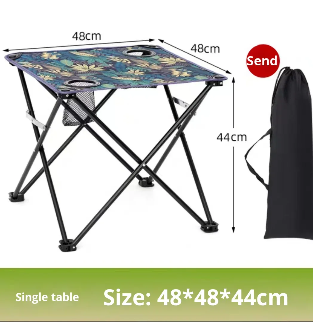 قفزة الطاقة ون يان الحديثة في الهواء الطلق الحديد مربع طوي 2-مقعد الفن طالب رسم الترفيه التخييم نزهة الجدول والكراسي