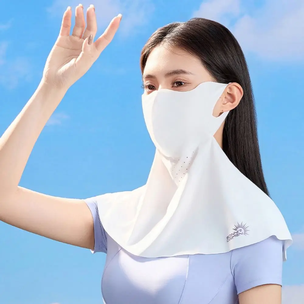 

Thin UV Protection Neck Wrap Cover Dustproof Solid Color Sunscreen Face Scarf Veil Face Mask Ice Silk Mask Cycling