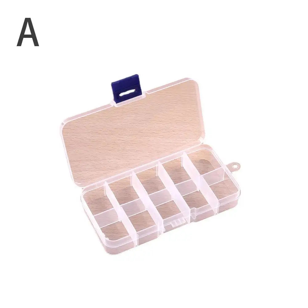 Portable 10 Grid Storage Box Plastic Small Item Storage Pp Transparent Box Storage Plastic Box Box Rectangular H2h7