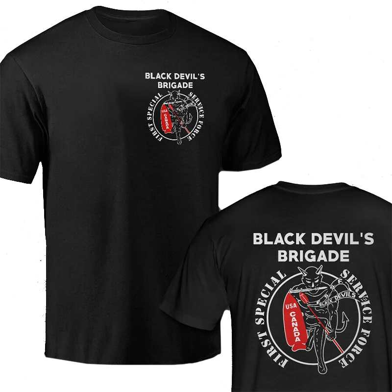 First Special Service Force USA Canada Black Devil Brigade T-Shirt Summer Cotton Oversized Streetwear Men T Shirt New Tees