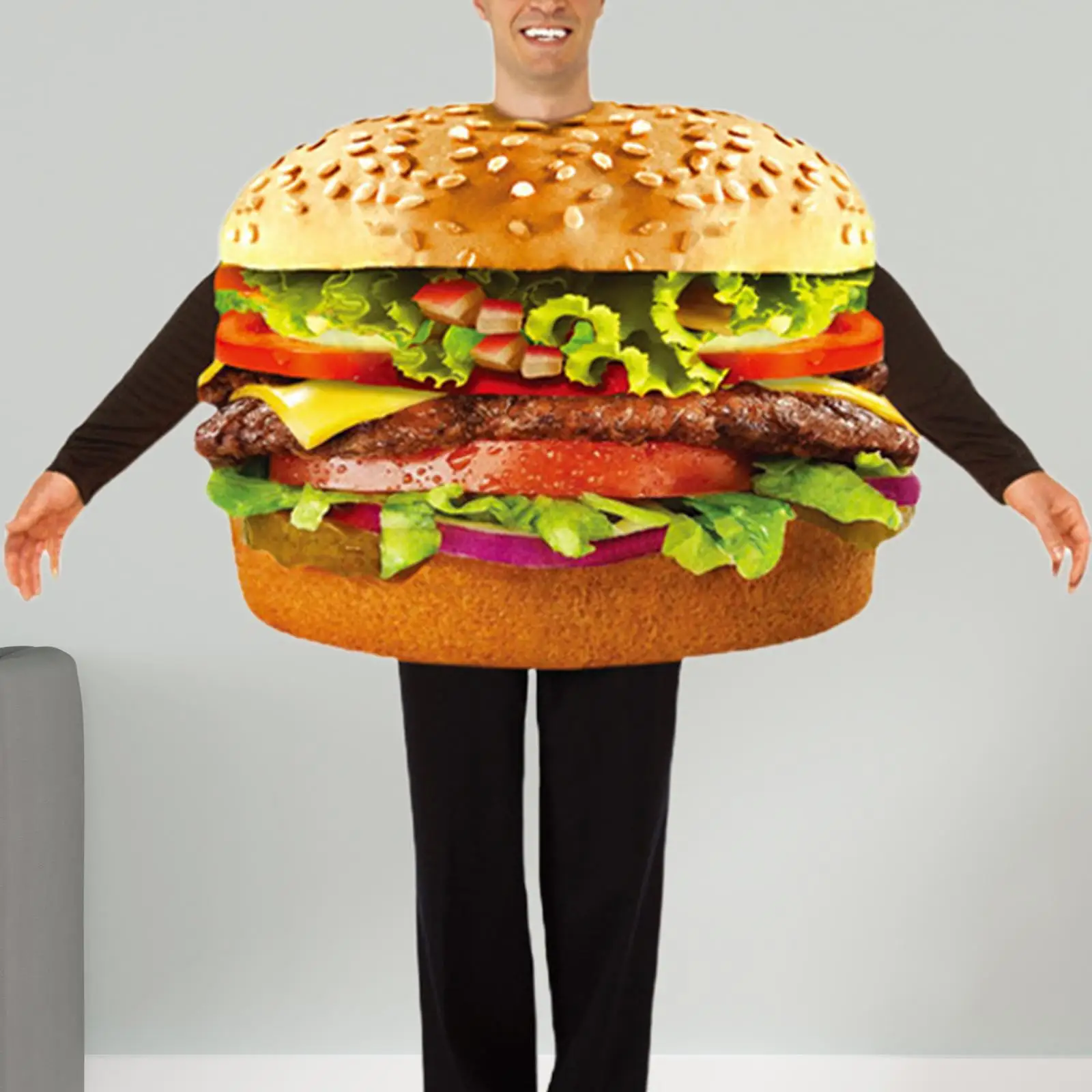 5x Hamburger Costume Men Women Adult Fancy Dress for Carnival Parties Halloween view 6