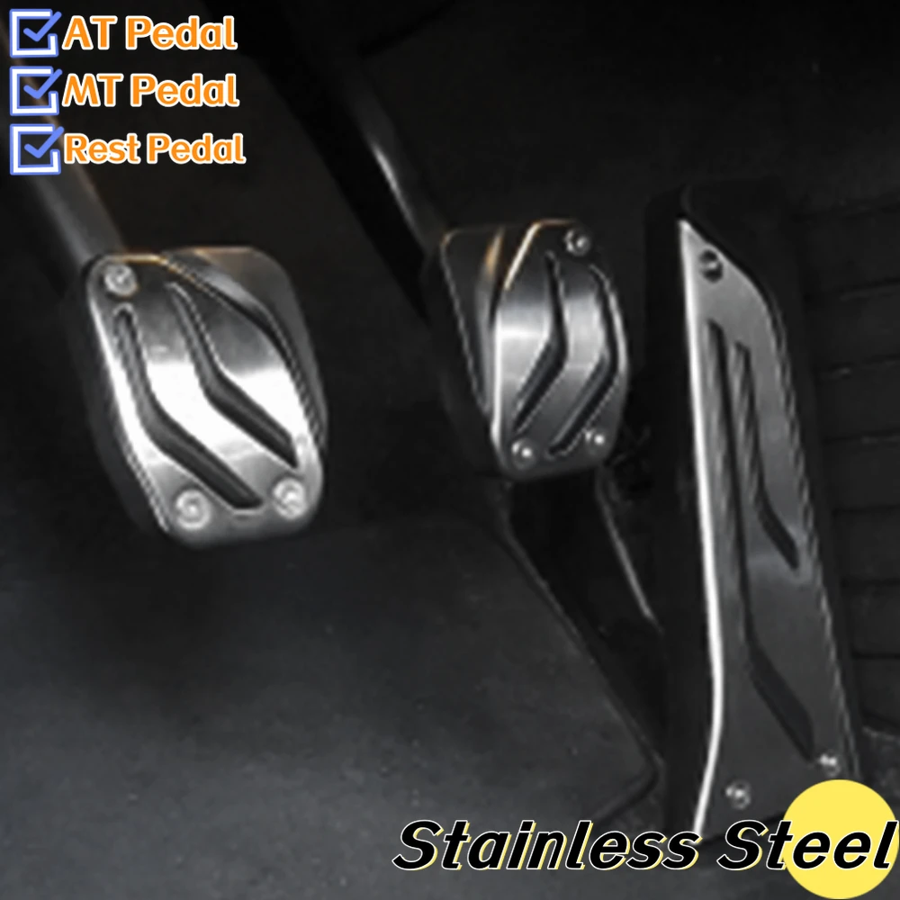 Cubierta de pedales de coche LHD para BMW X5 X6 F15 F16 E70 E71 E72 2008 - 2020 almohadilla de Pedal de reposapiés de freno de Gas de acelerador de acero inoxidable