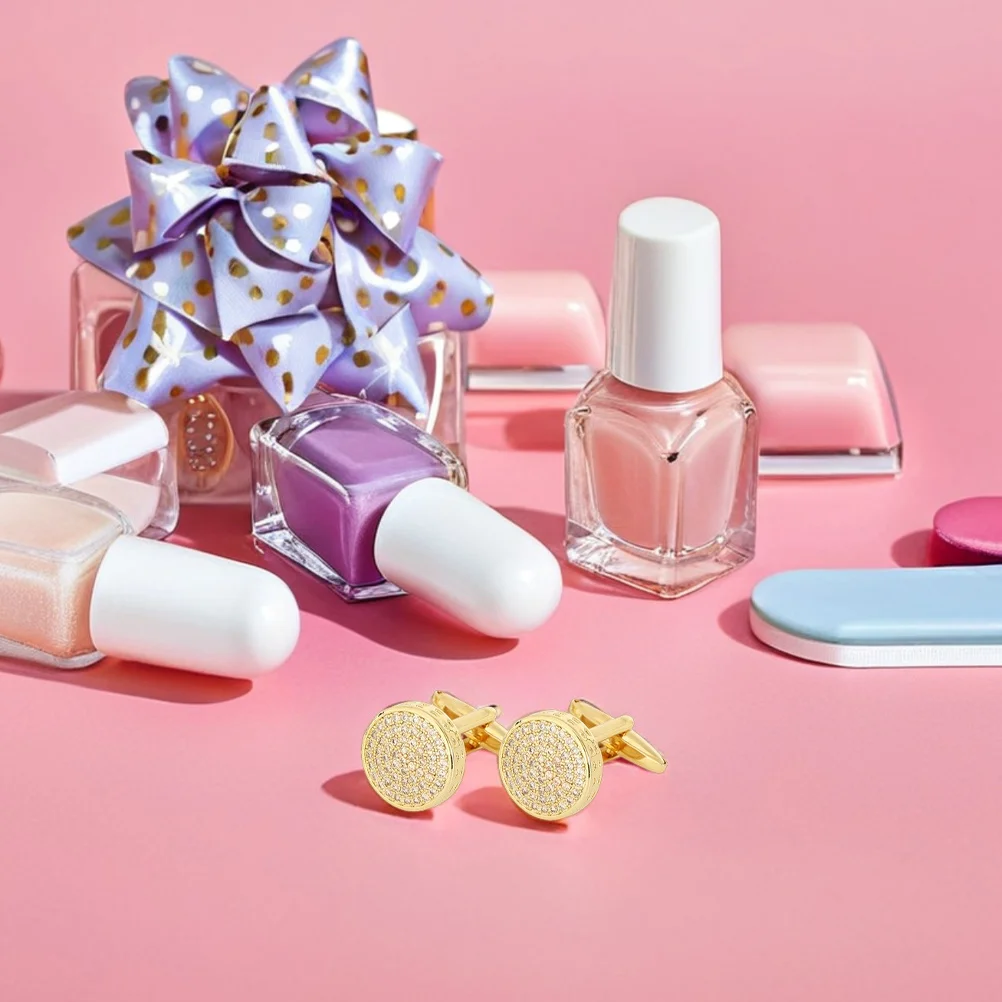 

1 Pair Men'S Cufflinks Rhinestone Button Covers For Shirt Cuffs Elegant Wedding Suit Accessories Cufflinks For Men