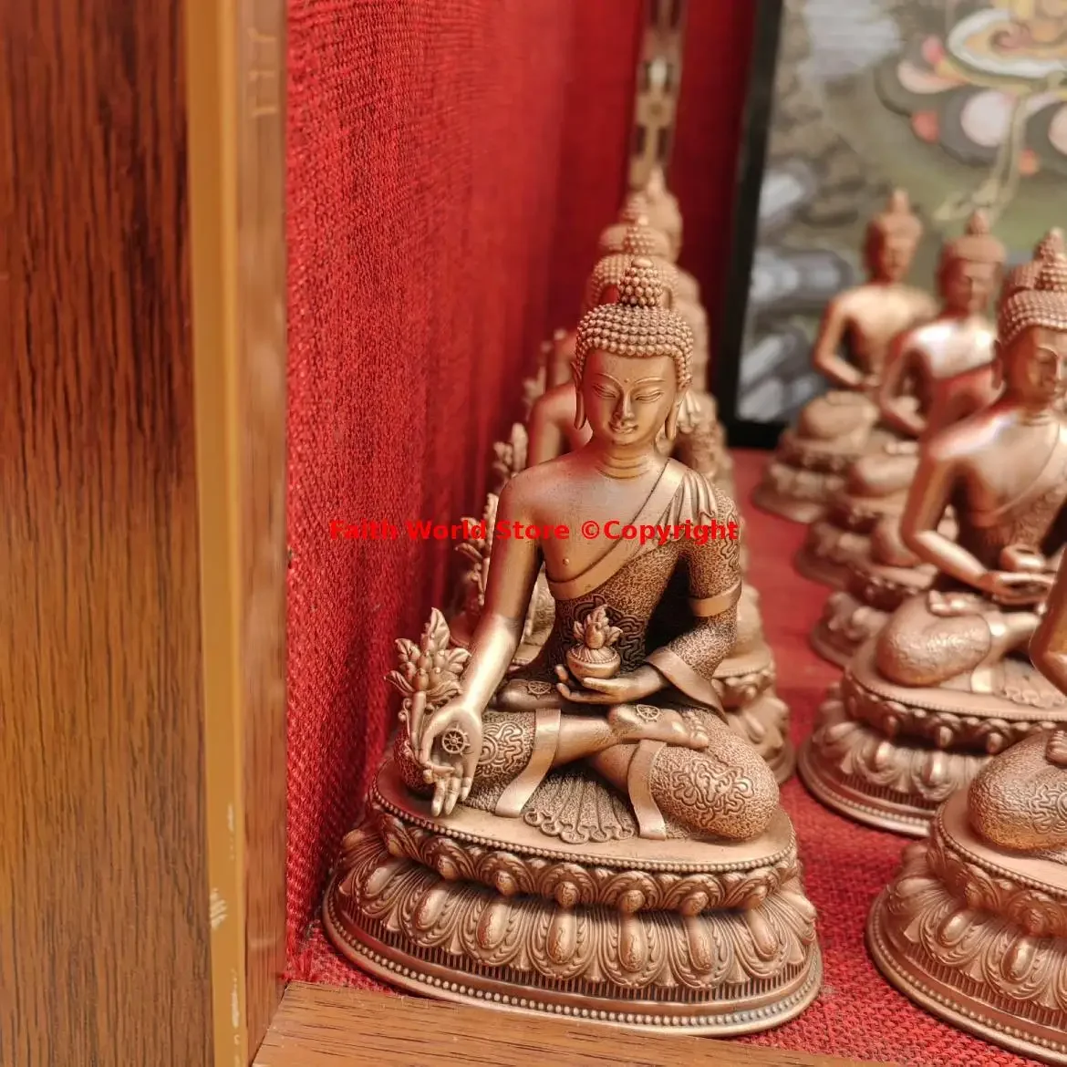 

Wholesale Tibet Nepal Buddha statue good COPPER the Medicine Buddha HOME family Altar Effective protection Buddhist Supplies