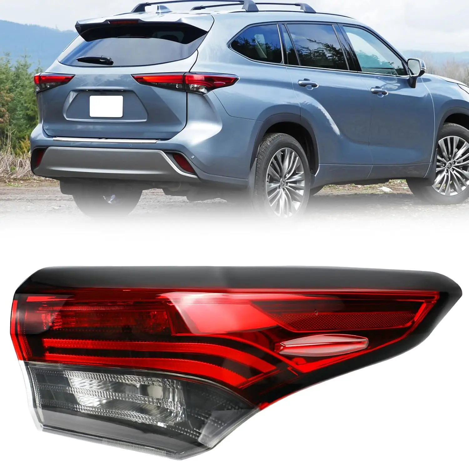 1PC Right Outer Tail Light Assembly for 2020-2022 Toyota Highlander Rear Lamp Brake Taillights Replacement Bulbs not Included
