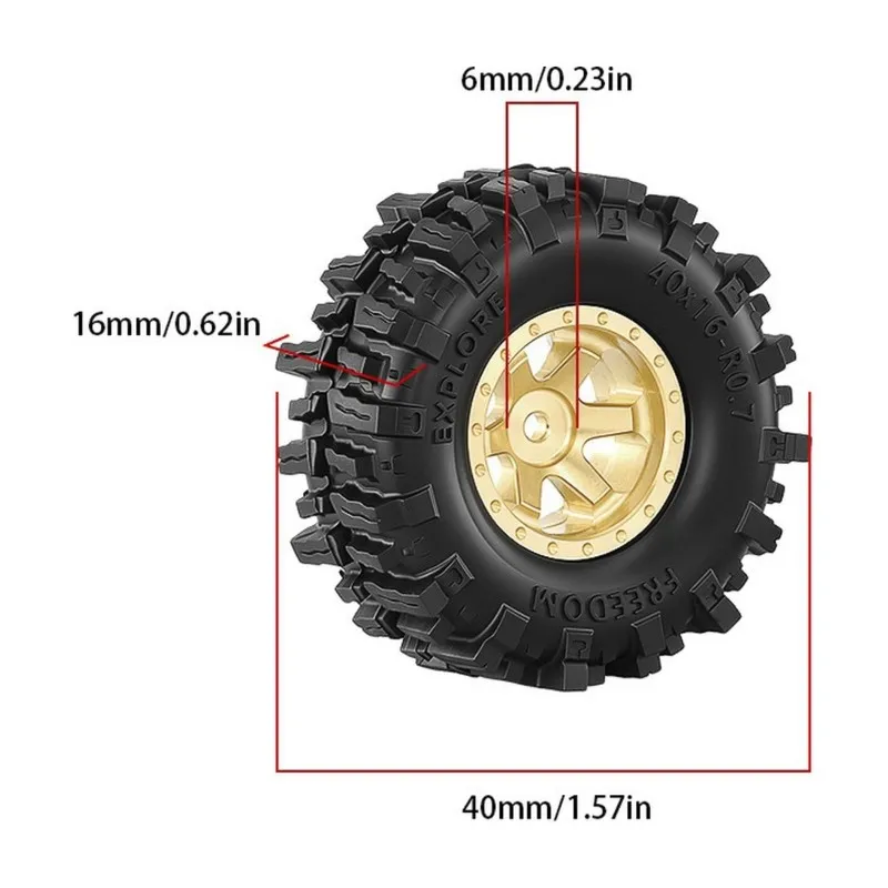 

WOTT-1/30 Scale Metal Climbing Car Model - SCX30 0.7 Brass Wheel Hub, For Ford Mustang, For Jeep For Wrangler K10