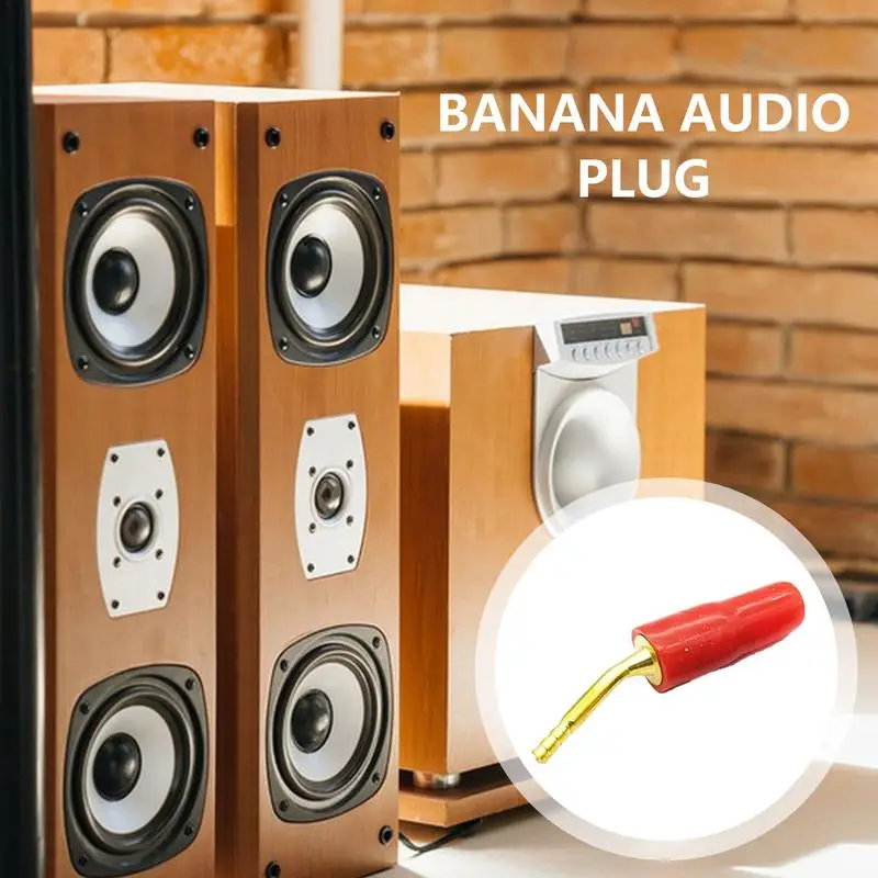 Speaker Wire Banana Plug 2MM Pin Gold Plated Speaker Plugs Welding-free Banana Audio Plug Quick Connect For Wall Plate