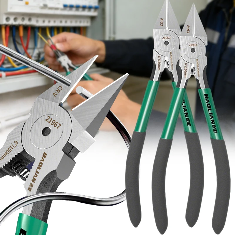 1 Stück Diagonale Drahtschneidezange mit Hoher Härte, Scherenförmiger Seitenschneider aus Stahl, Handwerkzeug für Elektriker, Werkstatt und Reparaturen – Detail 1