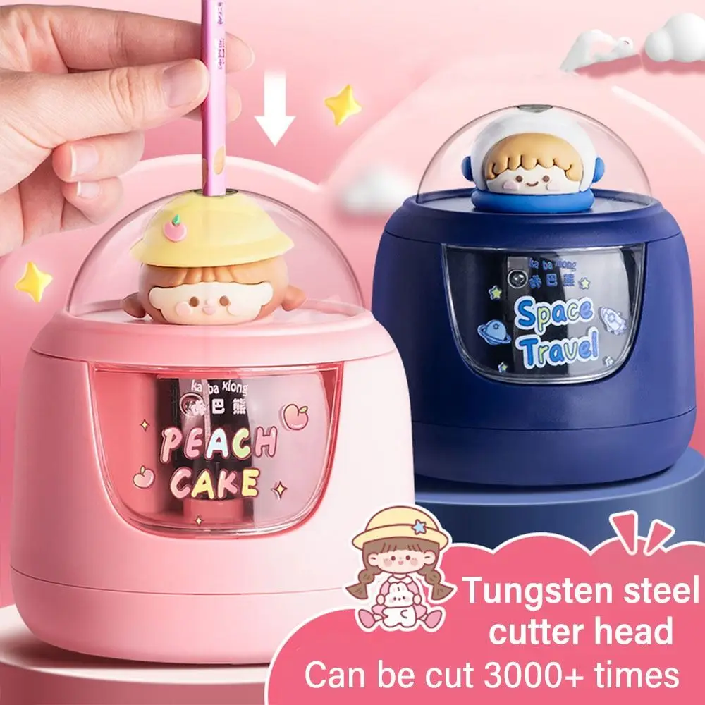 Cute Cartoon Battery Charging Electric Pencil Sharpener Switch Automatic Pencil Sharpener Creative Stationery Office School