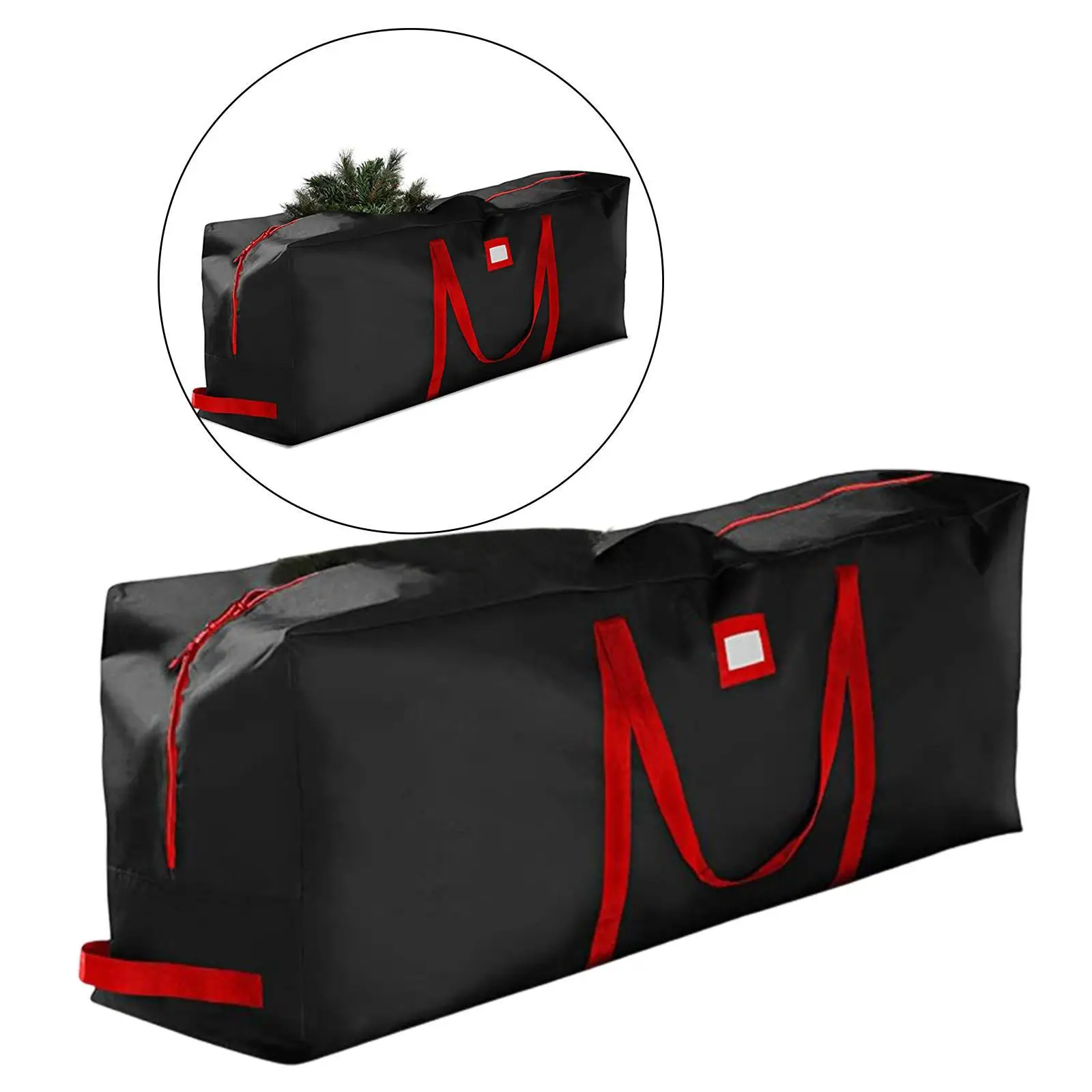特大クリスマスツリー収納袋 デュアルハンドル 移動用品用 レッド 122x34x51cm
