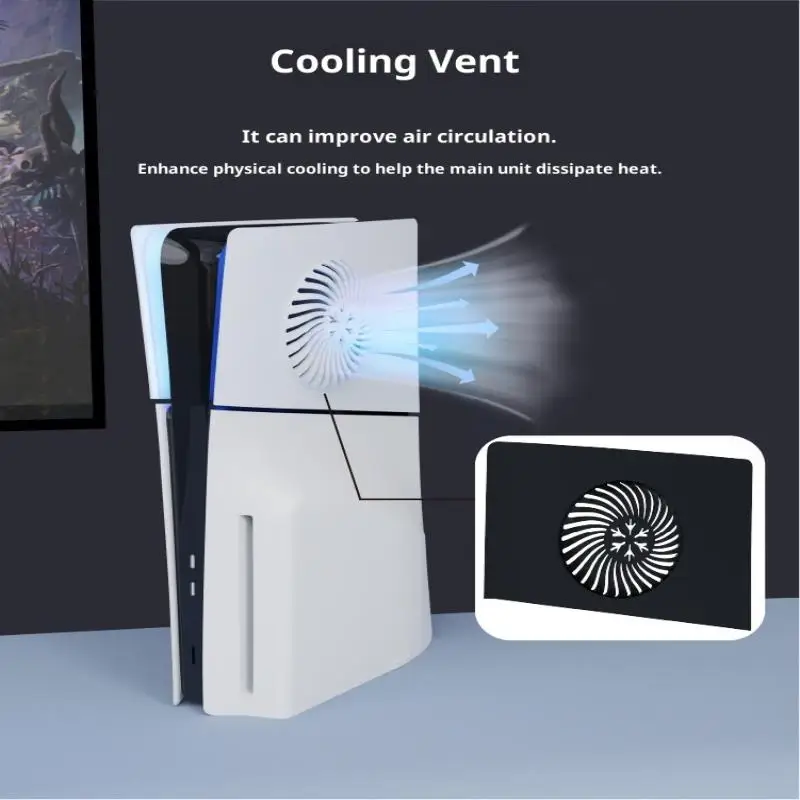 

【Защитная лицевая панель для консоли PS5 Slim с вентиляционными отверстиями, верхняя часть, сменная лицевая панель, защитный чехол для PS5 Slim】