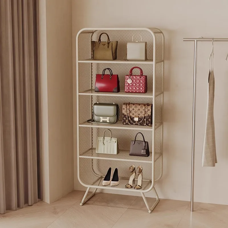 

Internet celebrity clothing store display rack cream wind floor multi-layer display rack men's clothing women's clothing store b