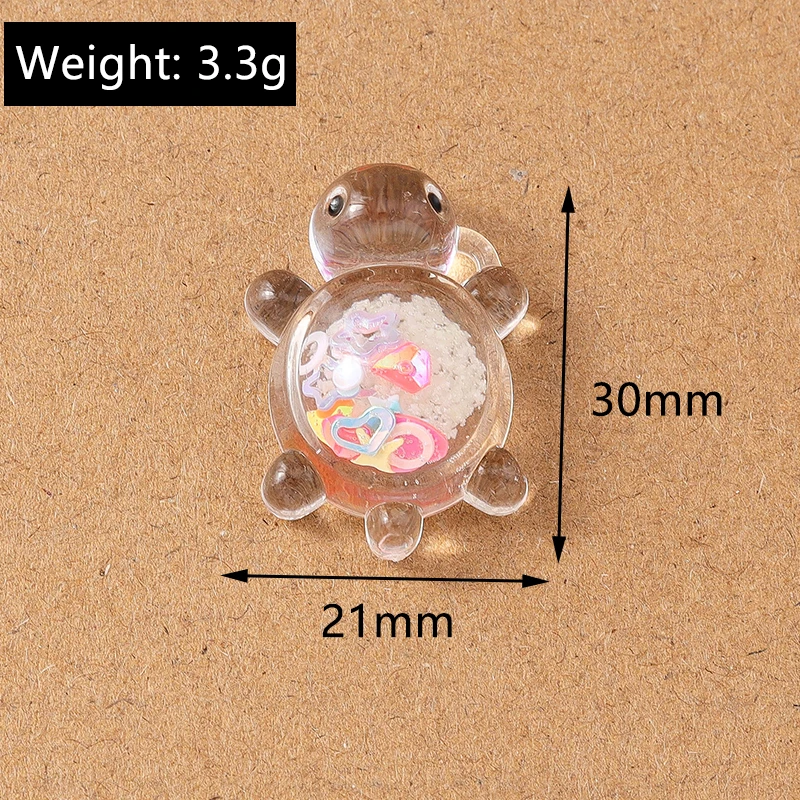 10 pcs Cute Resin Turtle Tortoise Charms Pendants for Necklace Earrings Bracelet DIY Kid\'s Jewelry Gift Accessories