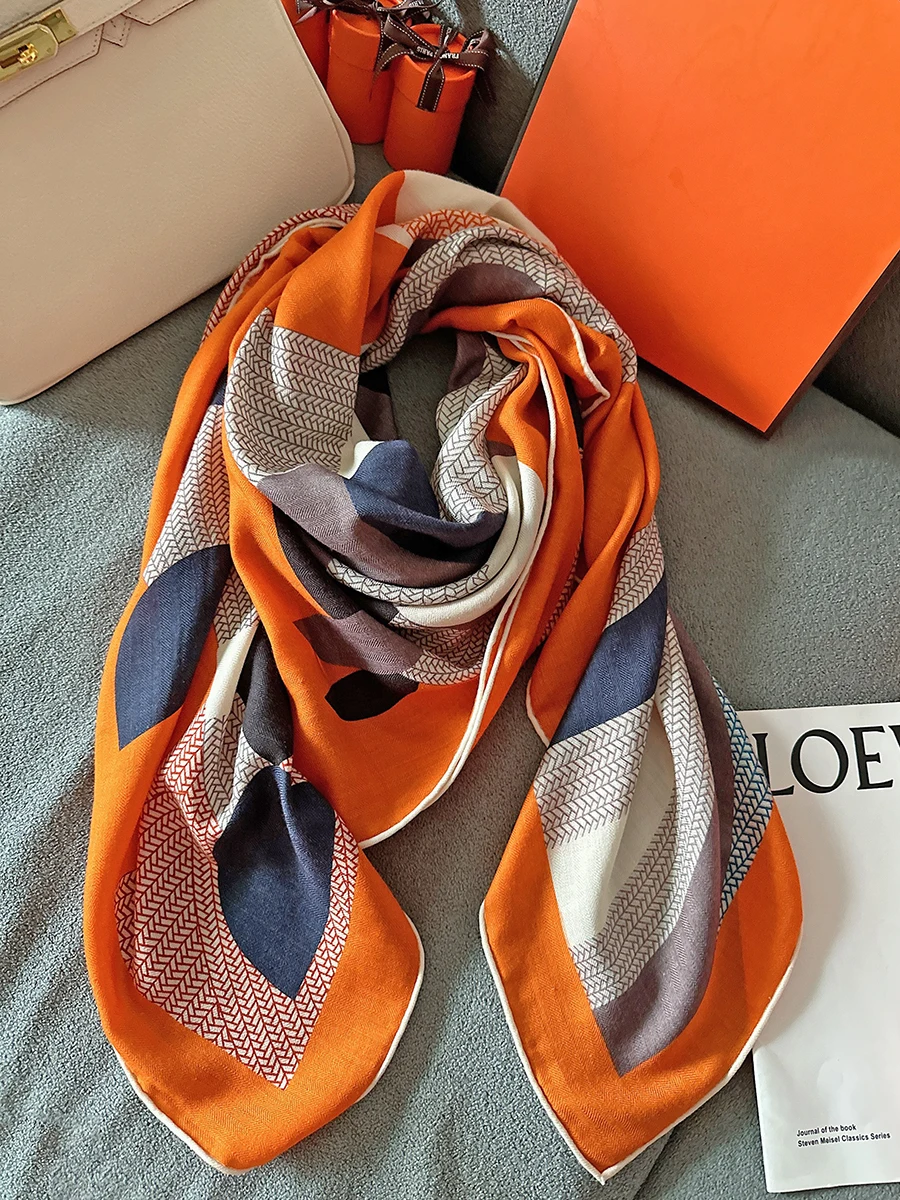 2023 new arrival autumn winter 140*140 cm scarf 70% cashmere 30% silk scarf wrap for women lady girl gift Pony Jump