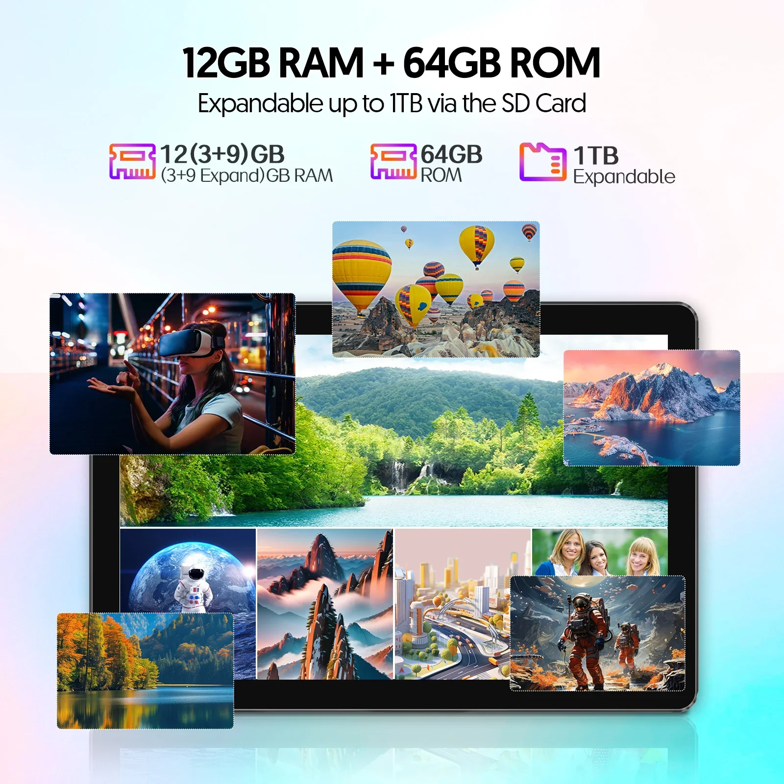 Nueva tableta BAKEN Android 15 de 10 pulgadas con almacenamiento de 64 GB, teclado, funda de cuero, ranura para tarjeta SIM, lápiz óptico, ratón y altavoces duales