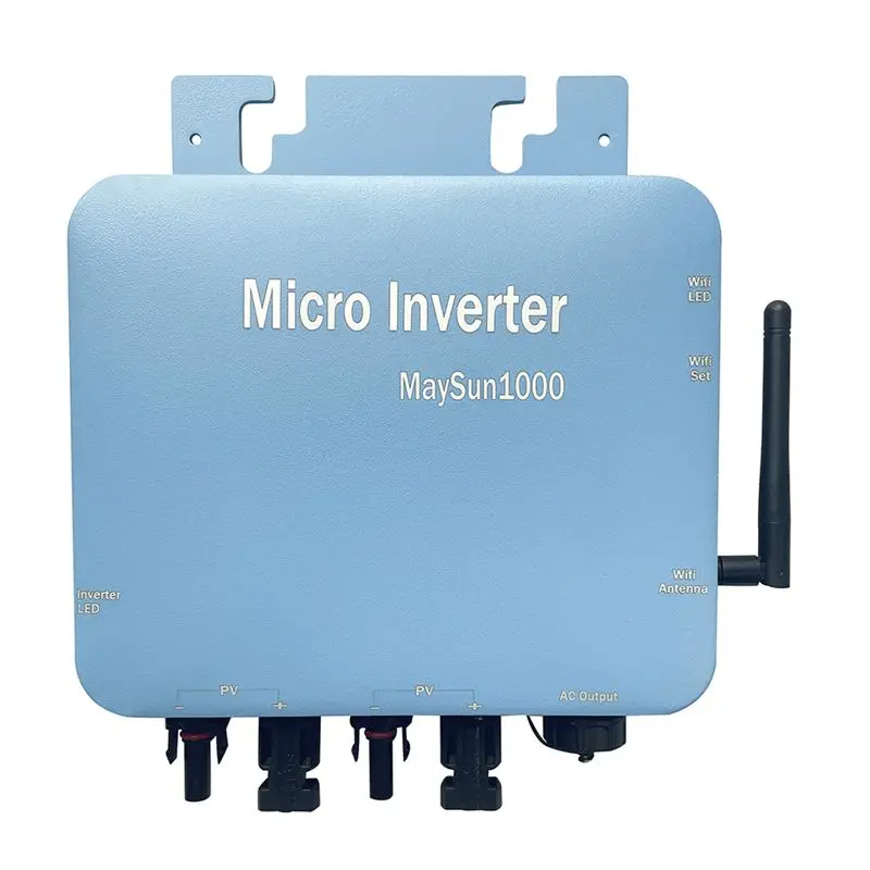 [NEW!A08R】 1000W Waterproof Micro Inverter Solar Grid Tie 120V/230V DC To AC Conversion Built-In WIFI US PLUG