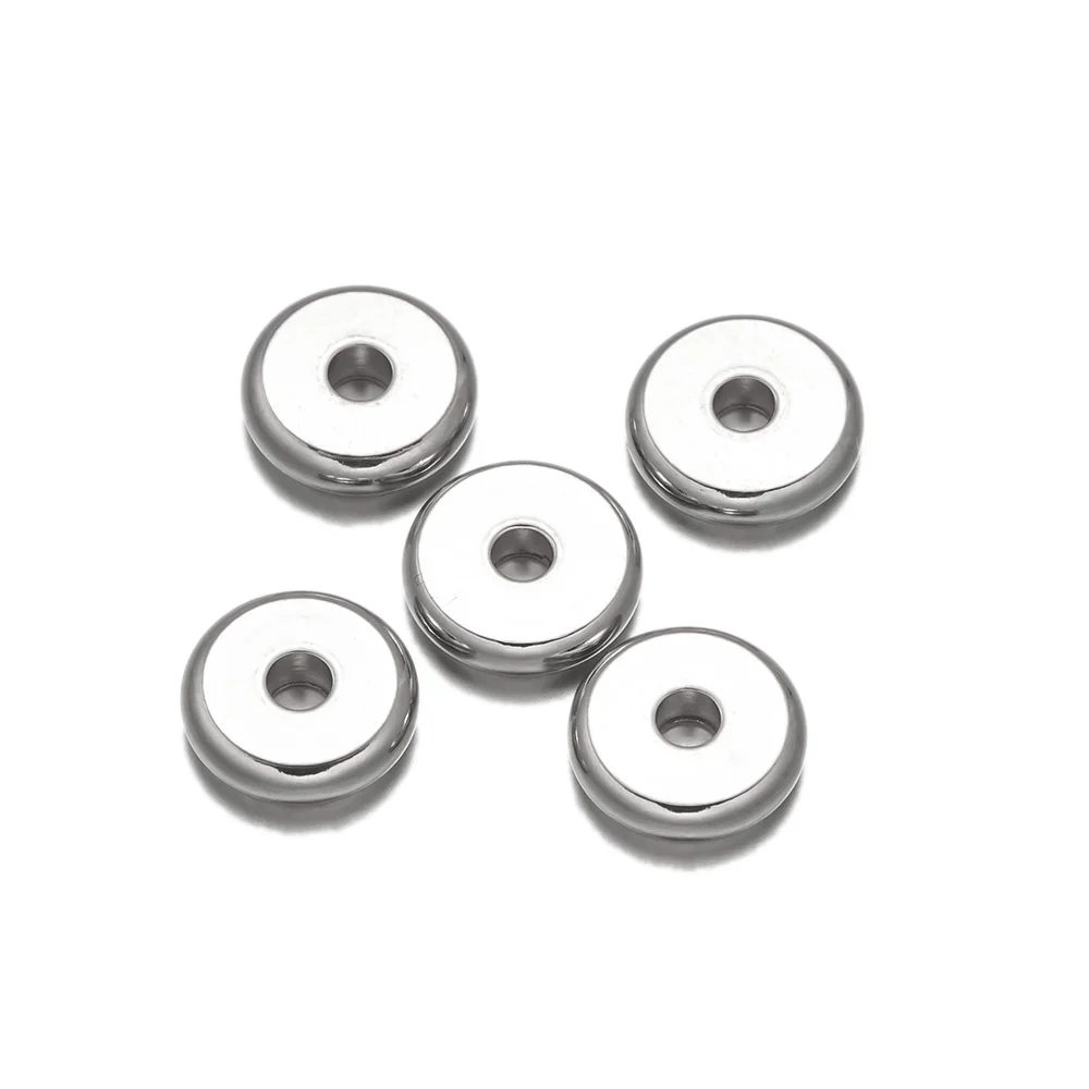 50pcs/Lot Stainless steel 4-10mm Round Loose Spacer Beads For DIY Bracelet Necklace Jewelry Making Accessories Findings Crafts